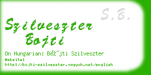 szilveszter bojti business card